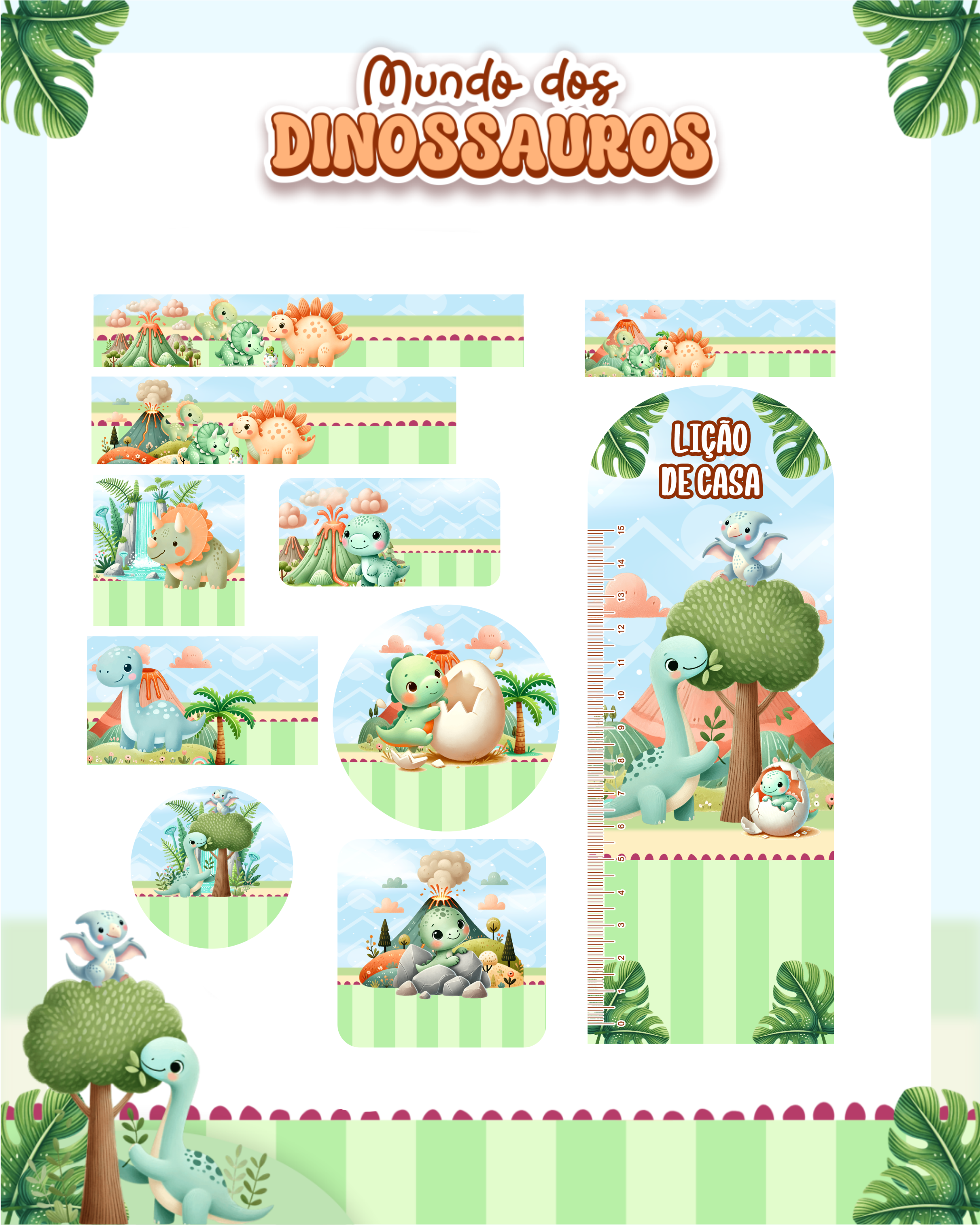 Arquivo Etiqueta Escolar Mundo dos Dinossauros 1