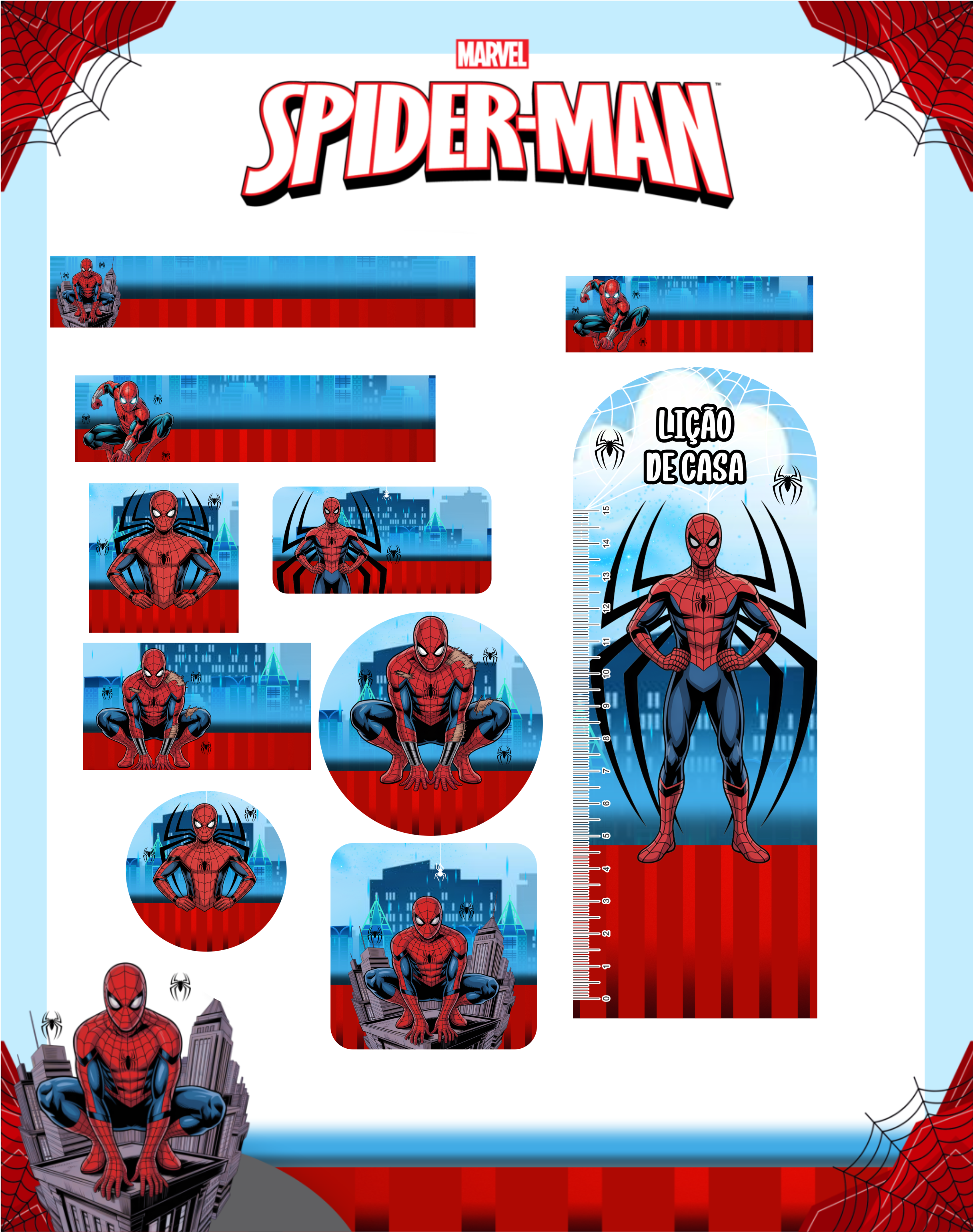 Arquivo Etiqueta Escolar Homem Aranha 1