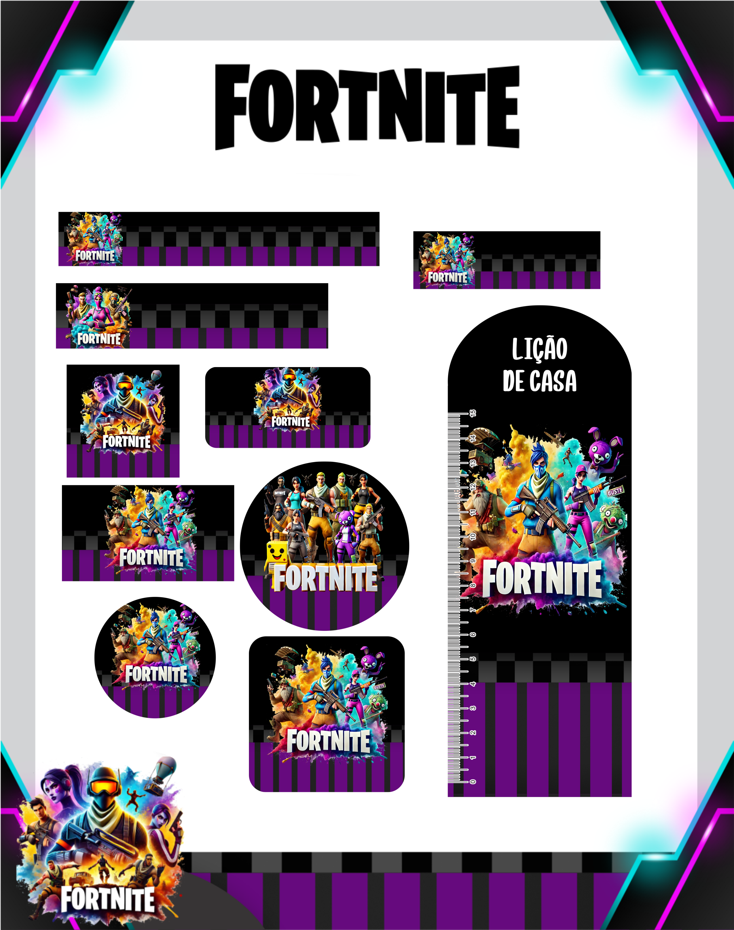 Arquivo Etiqueta Escolar Fortnite 1