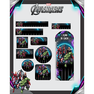 Arquivo Etiqueta Escolar Avengers