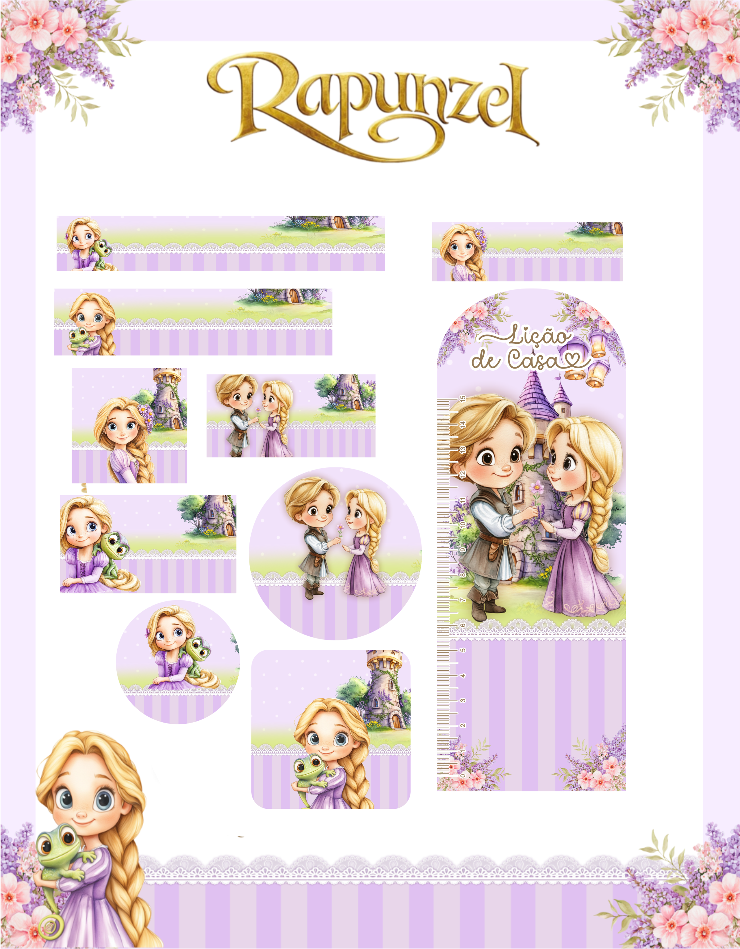 Arquivo Etiqueta Escolar Enrolados Rapunzel 1