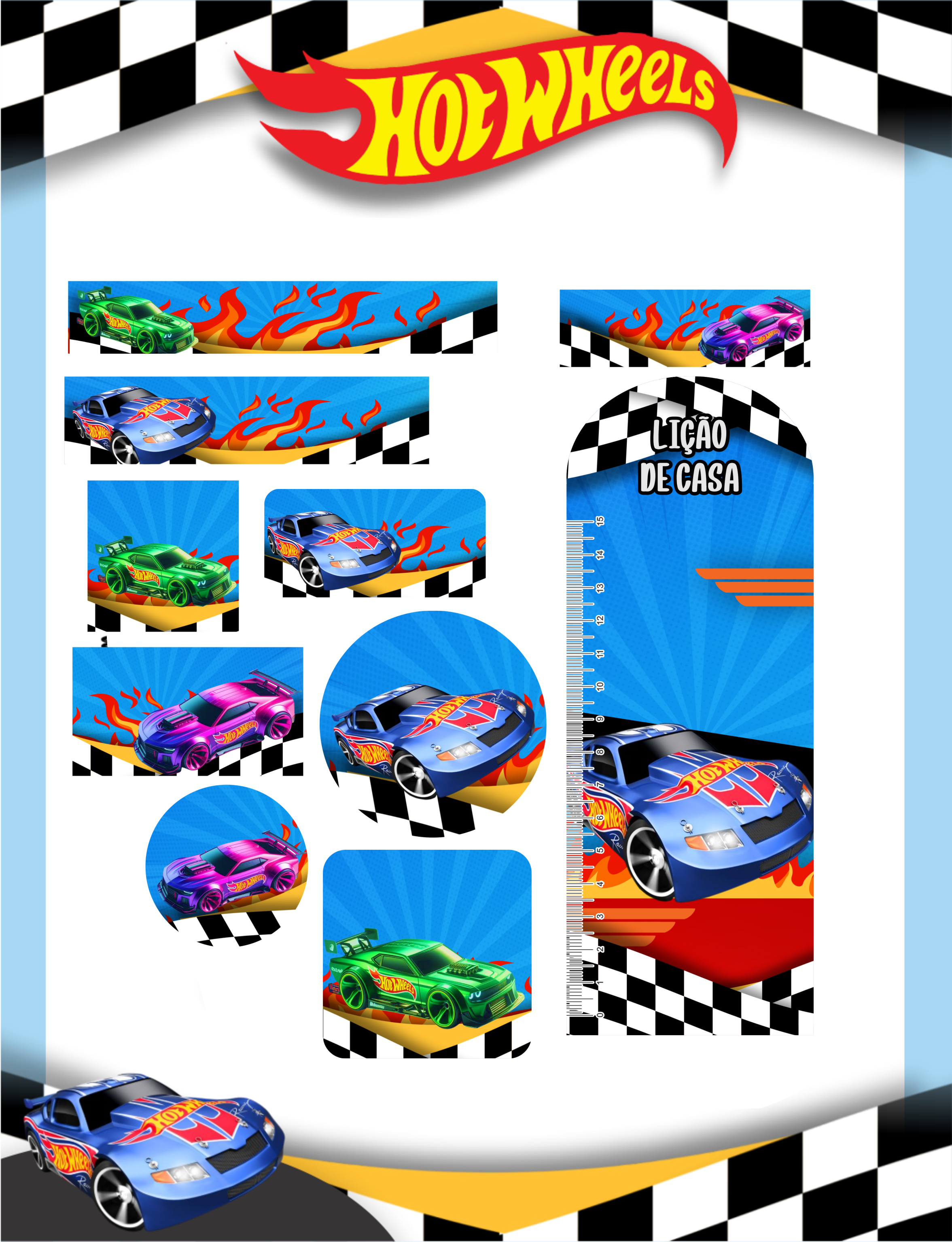 Arquivo Etiqueta Escolar Hotwheels 1