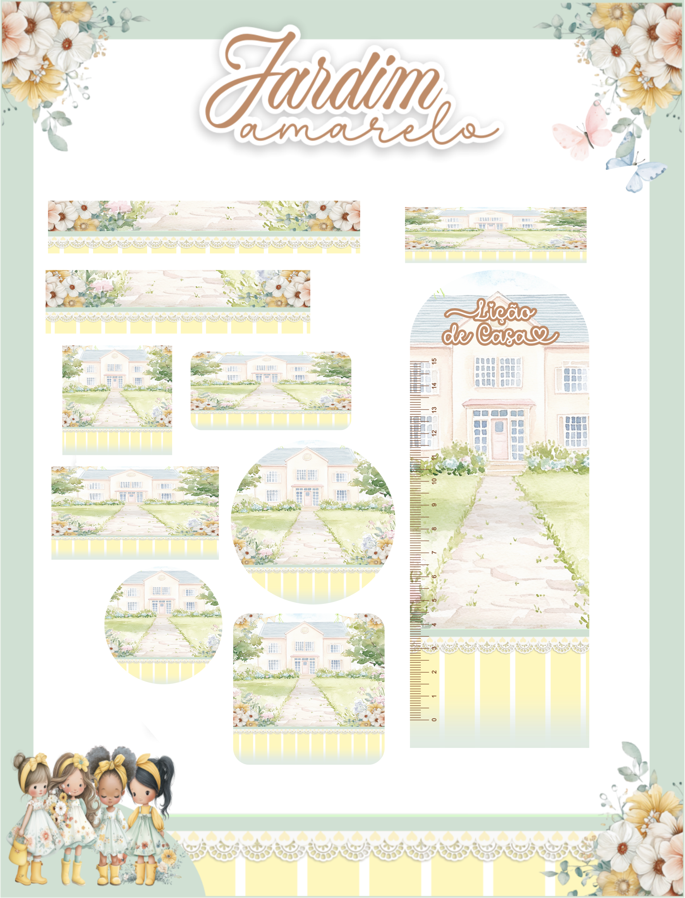 Arquivo Etiqueta Escolar Jardim Amarelo 1