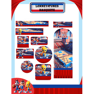 Arquivo Etiqueta Escolar Lonney Tunes Basquete