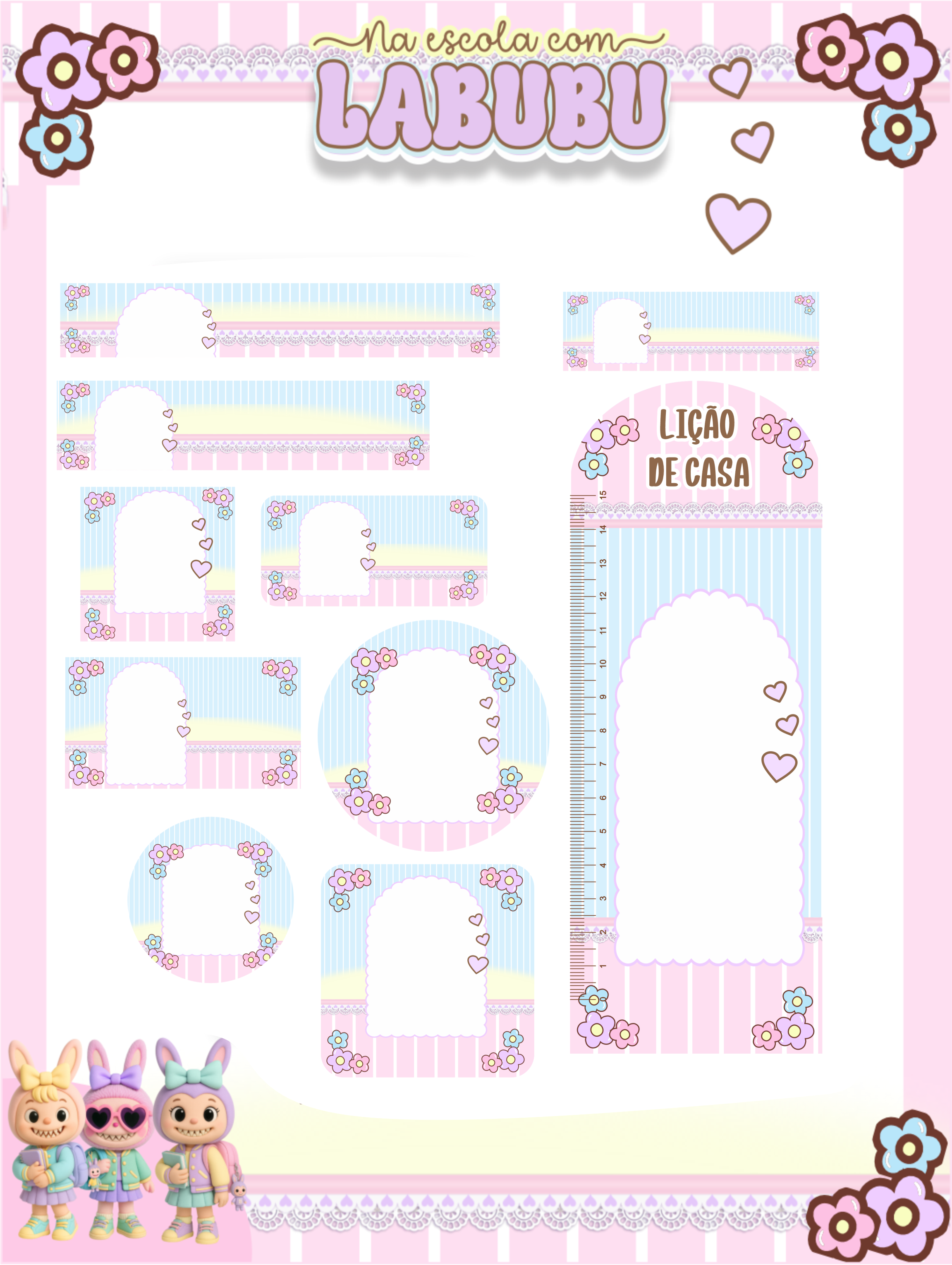 Arquivo Etiqueta Escolar Labubu na Escola 1