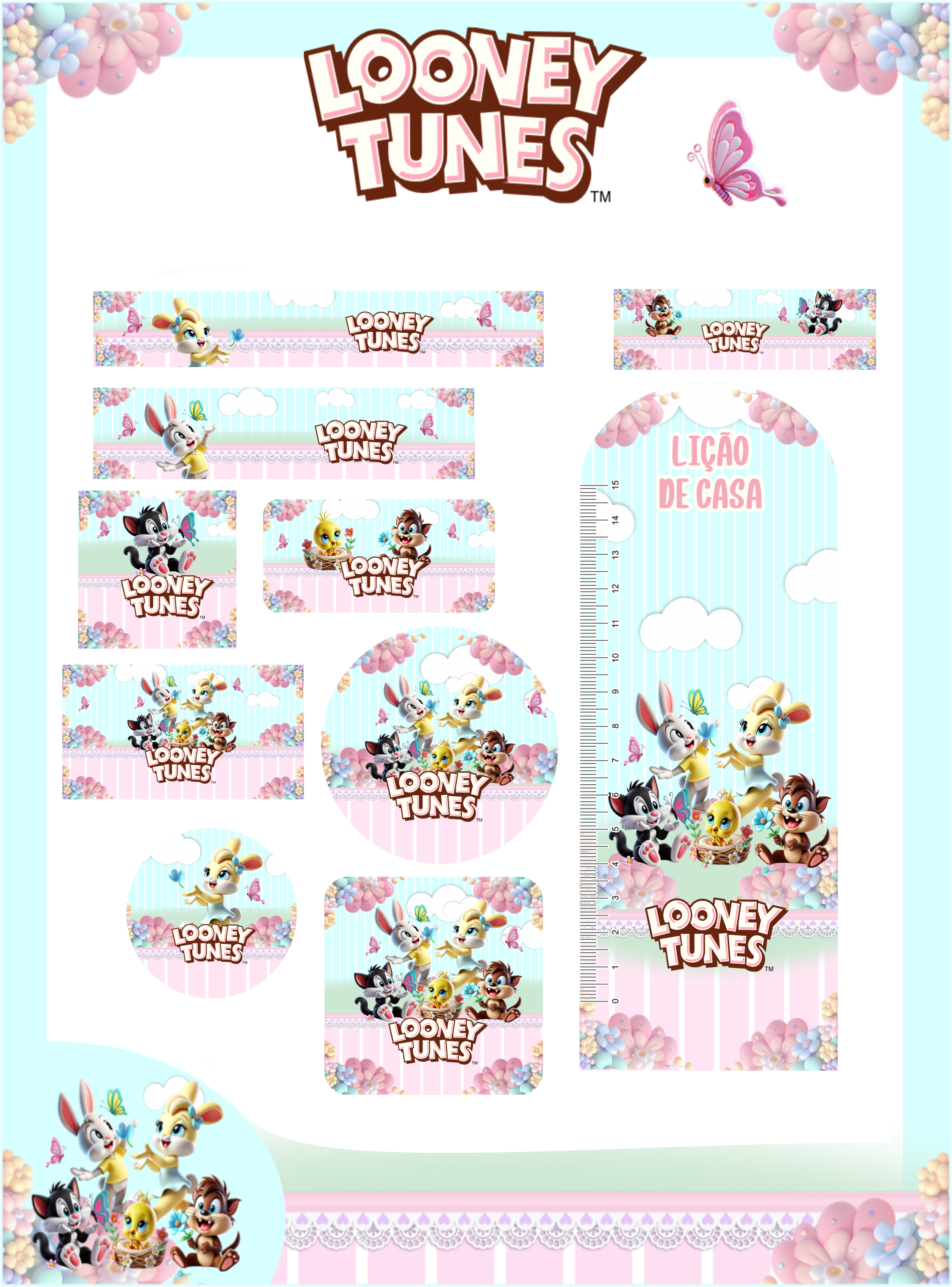 Arquivo Etiqueta Escolar Looney Tunes Baby 1