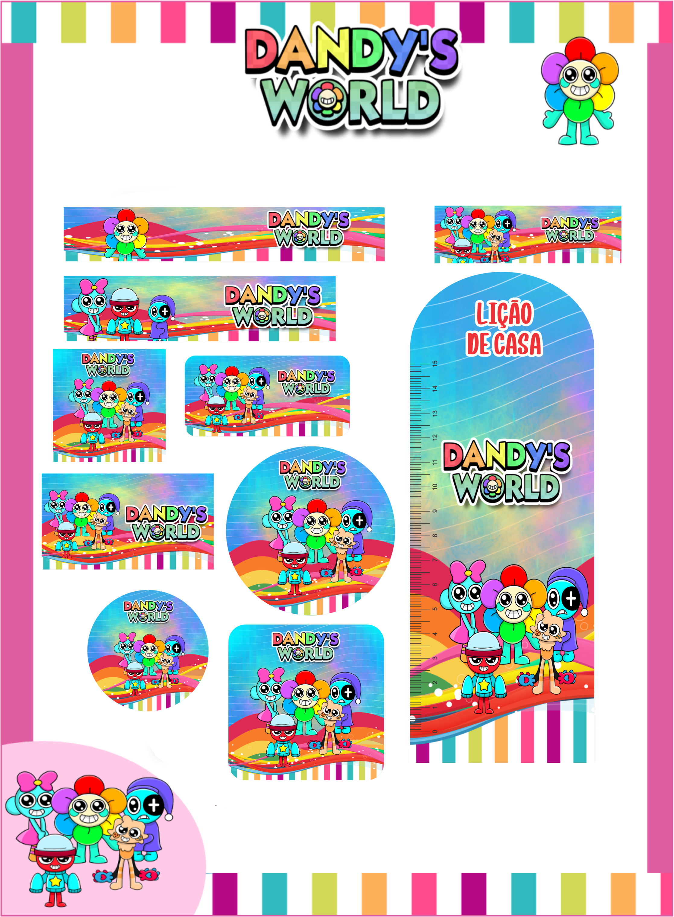 Arquivo Etiqueta Escolar Dandys World 1