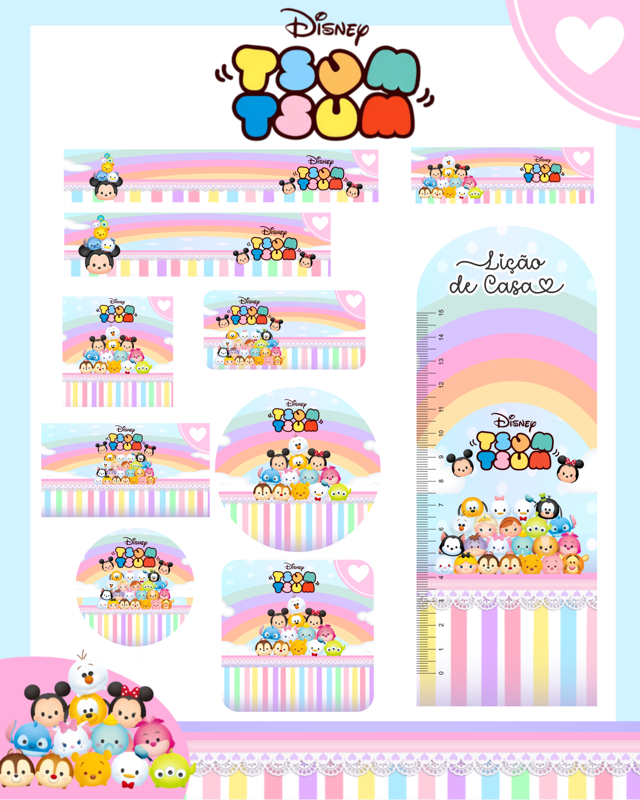 Arquivo Etiqueta Escolar Tsum Tsum 1