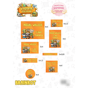 Arquivo Etiqueta Escolar Brainrot 