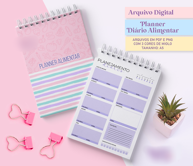 Arquivo Digital Planner Diário Alimentar  1