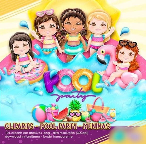 Arquivo Kit Digital Pool Party Meninas 1
