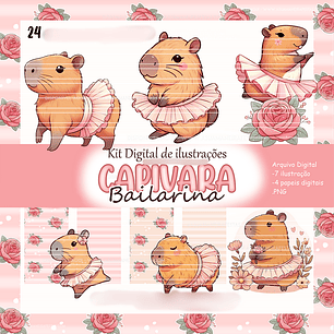 Arquivo Kit Digital Capivara Bailarina