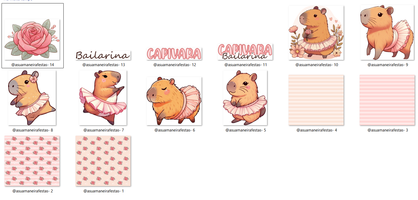 Arquivo Kit Digital Capivara Bailarina 2