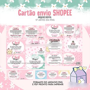 Arquivo Kit Digital Cartão Envio Shoppe