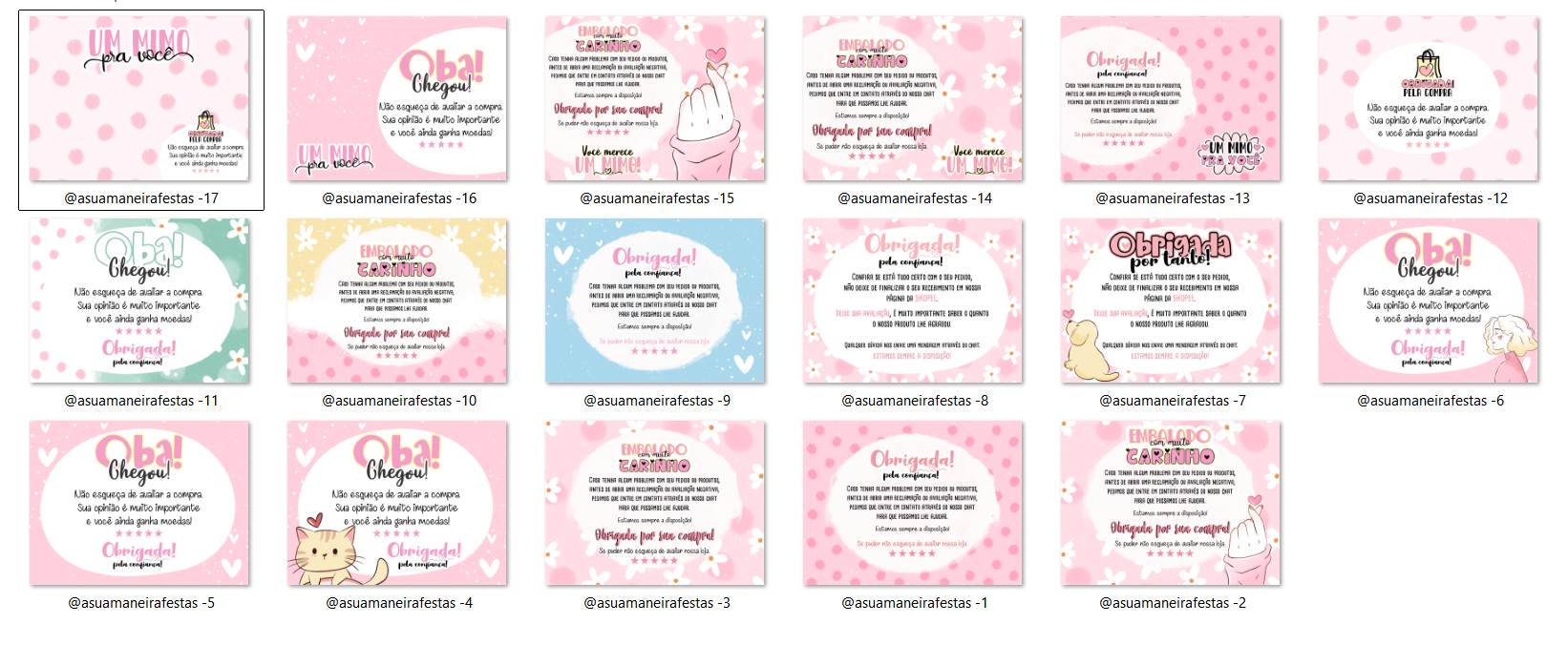 Arquivo Kit Digital Cartão Envio Shoppe 2