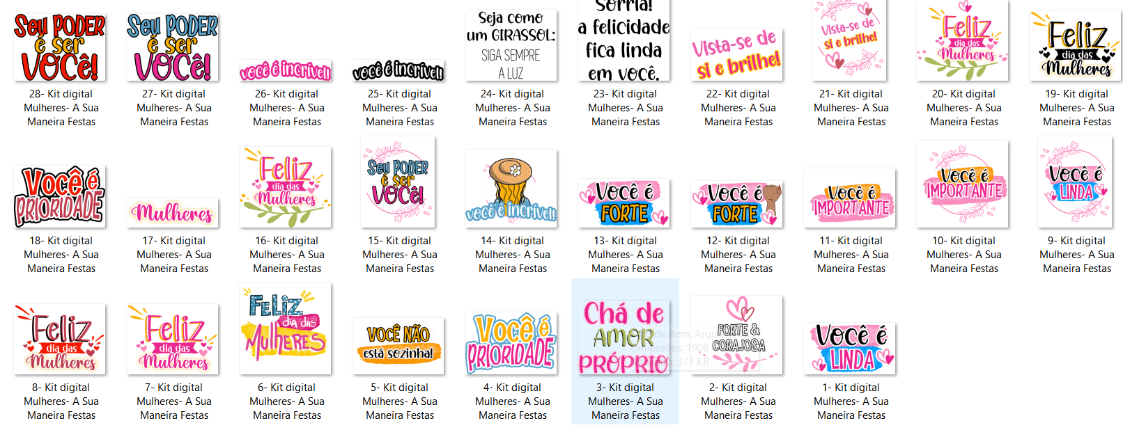 Arquivo Dia da Mulher Kit Digital 3