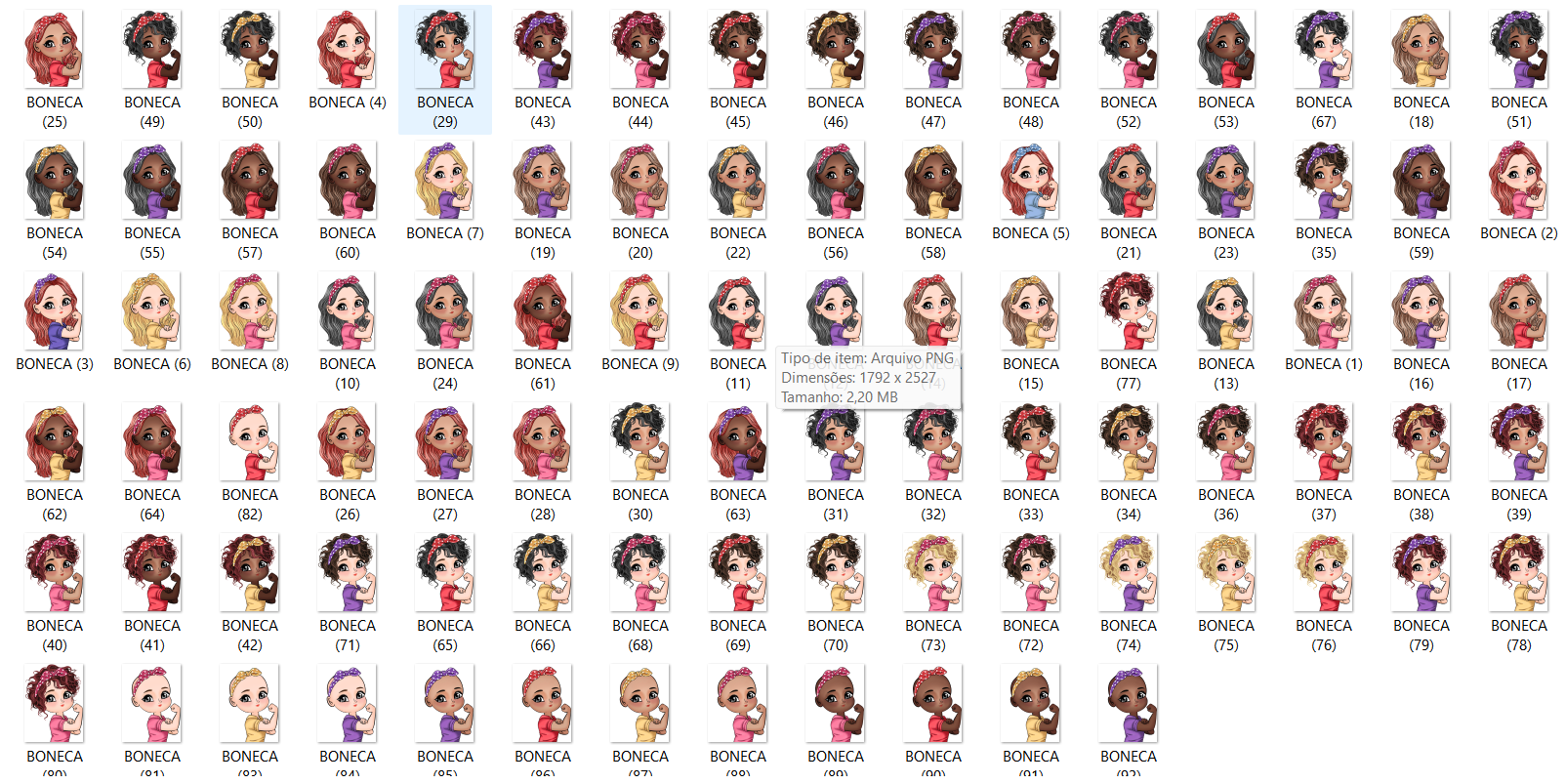 Arquivo Dia da Mulher Dolls Kit Digital 6