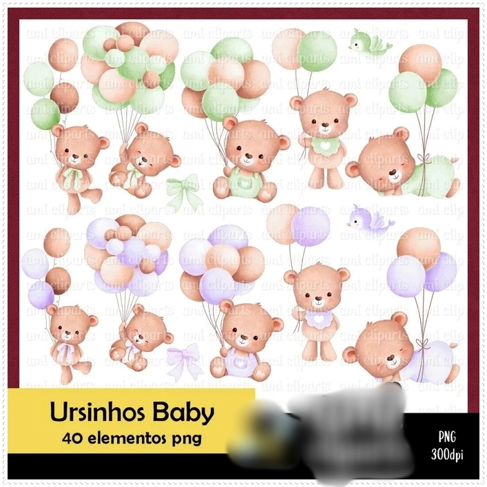 Arquivo kit Digital Ursinhos Baby 1