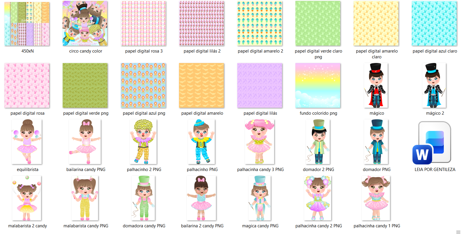 Arquivo Kit Digital Circo Candy Color 2