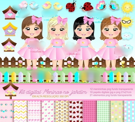 Arquivo Kit Digital Meninas Jardim 1