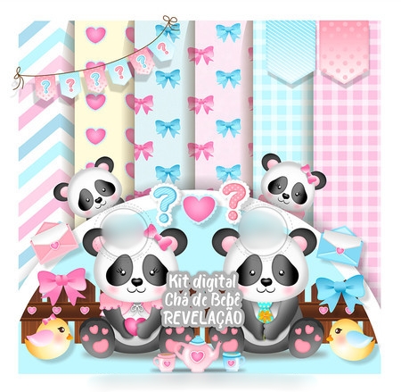 Arquivo Kit Digital Urso Panda 1