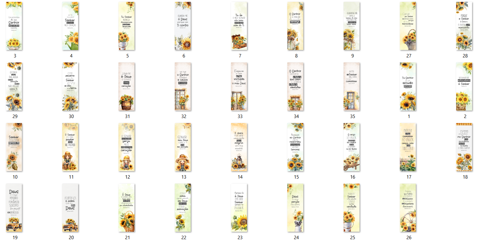 Arquivo Kit Digital Marca páginas Girassol 5