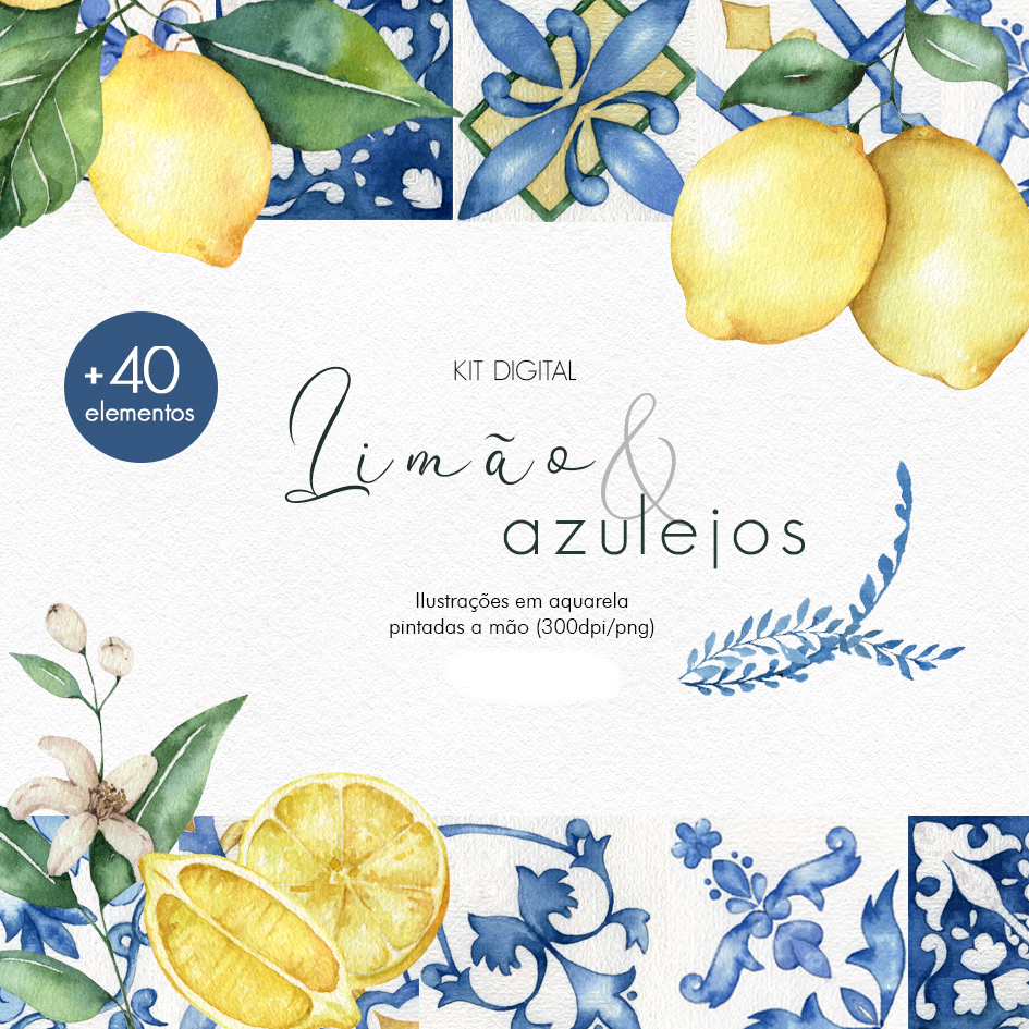 Arquivo Kit Digital Limão e Azulejos 1