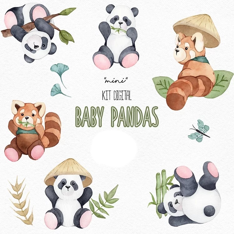 Arquivo Kit Digital Baby Pandas 1