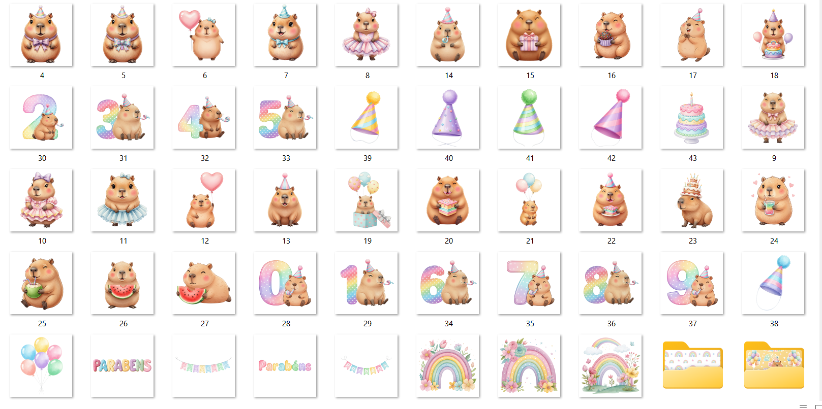 Arquivo Kit Digital Capivara Festa Candy 3