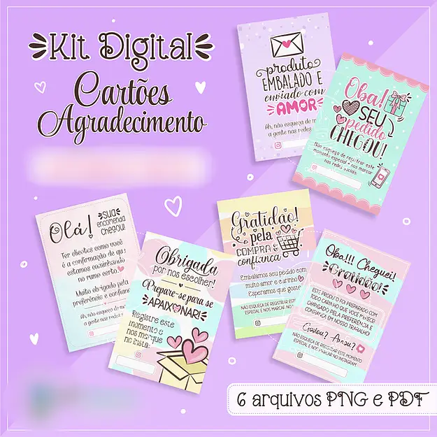 Arquivo Kit Digital Cartões de Agradecimento  1