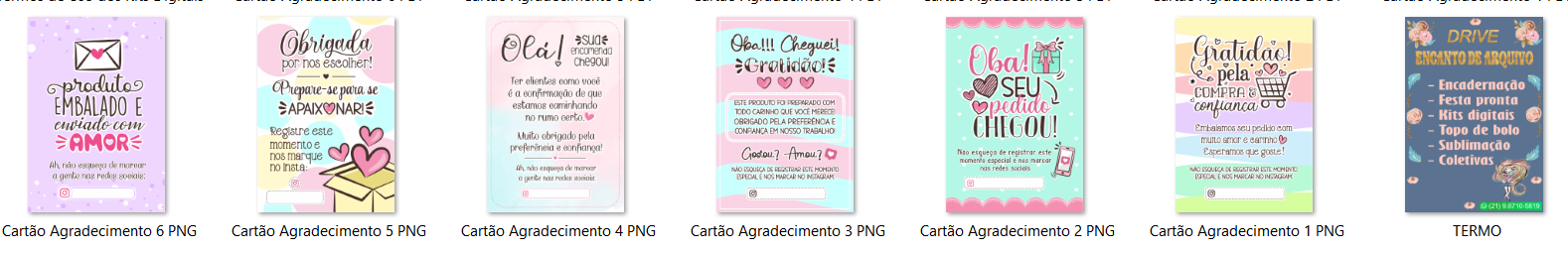 Arquivo Kit Digital Cartões de Agradecimento  2