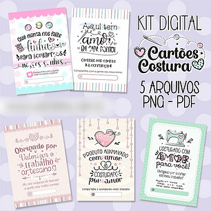 Arquivo Kit Digital Cartões Costura