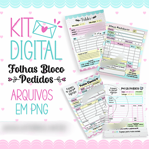 Arquivo Kit Digital Folhas Blocos de Pedido