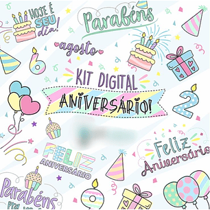 Arquivo Kit Digital Feliz Aniversário 