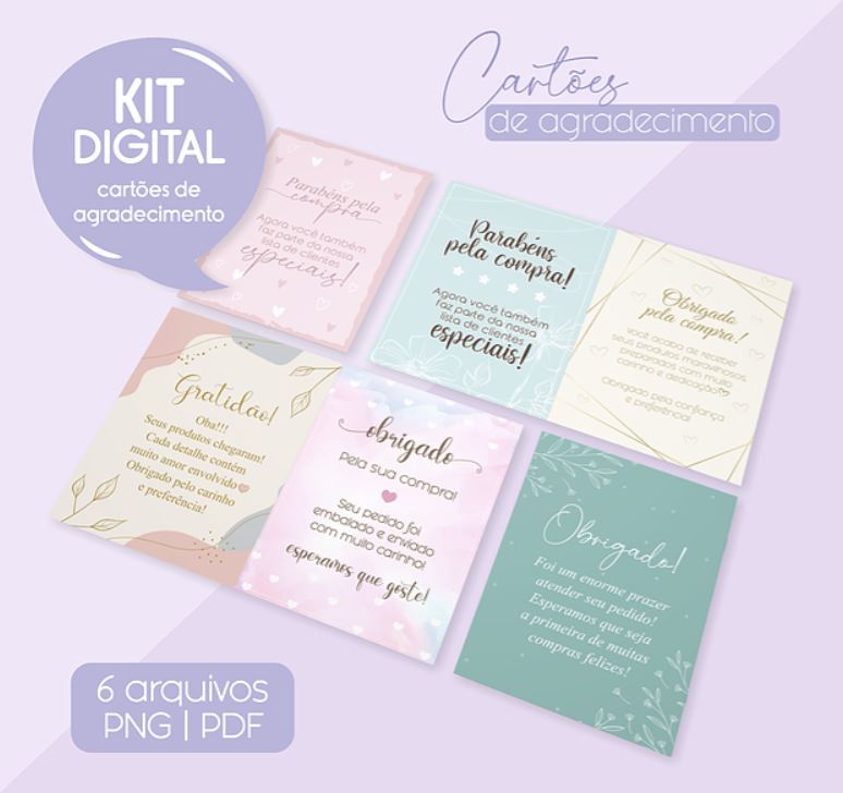 Arquivo Kit Digital Cartões de Agradecimento  1