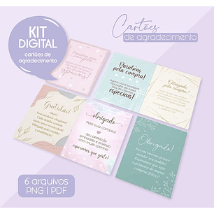 Arquivo Kit Digital Cartões de Agradecimento 