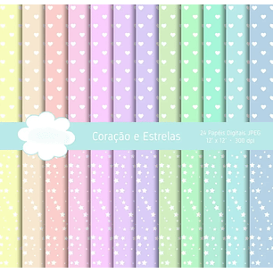 Arquivo Kit Digital Coração e Estrelas