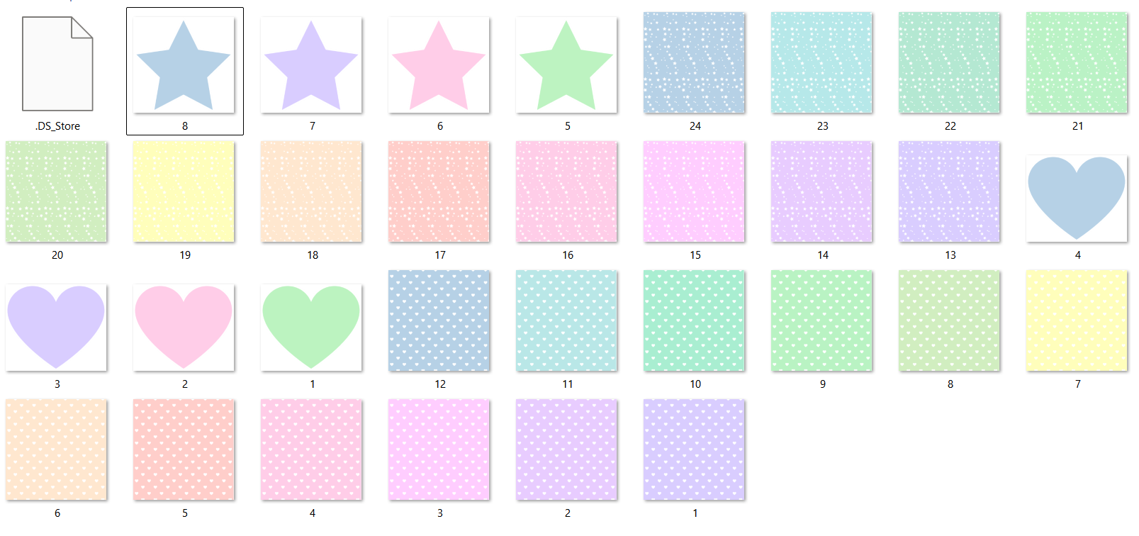 Arquivo Kit Digital Coração e Estrelas 2