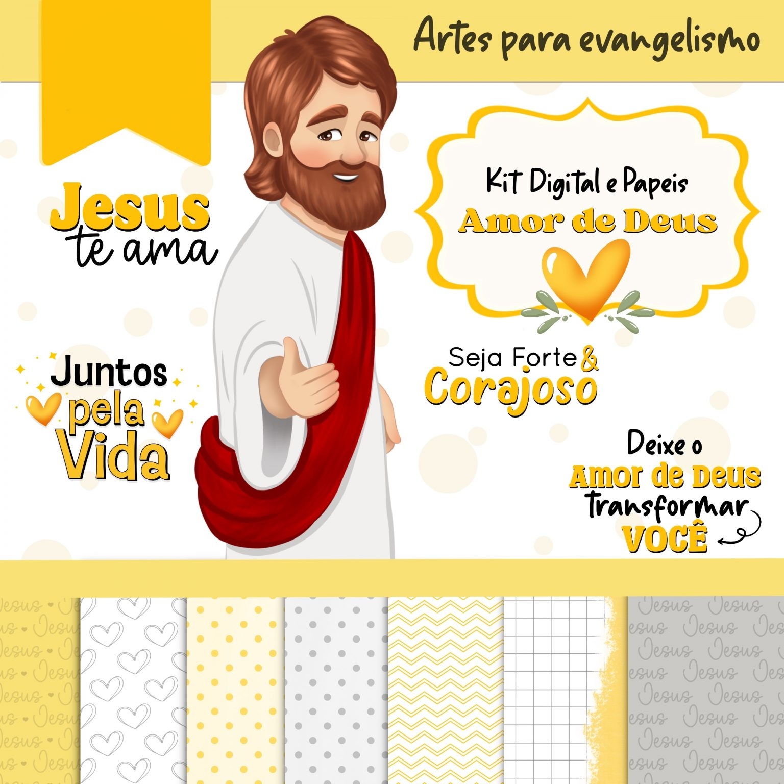 Arquivo Kit Digital e Papeis Amor de Deus 1