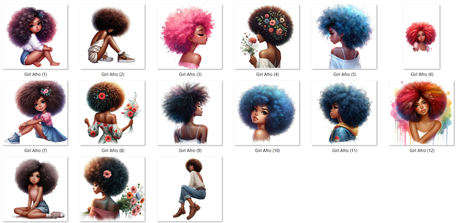 Arquivo Kit Digital Girl Afro  2