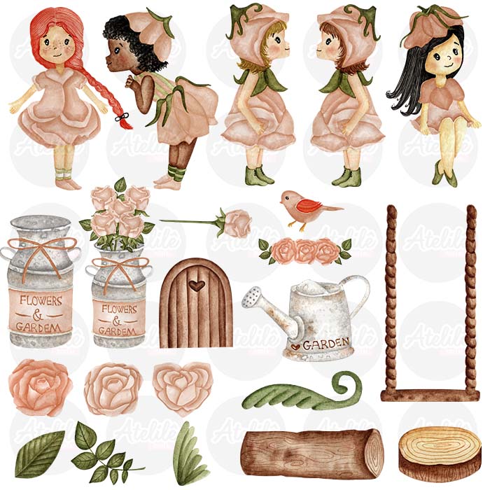 Arquivo Kit Digital Jardim Mágico Salmão 1