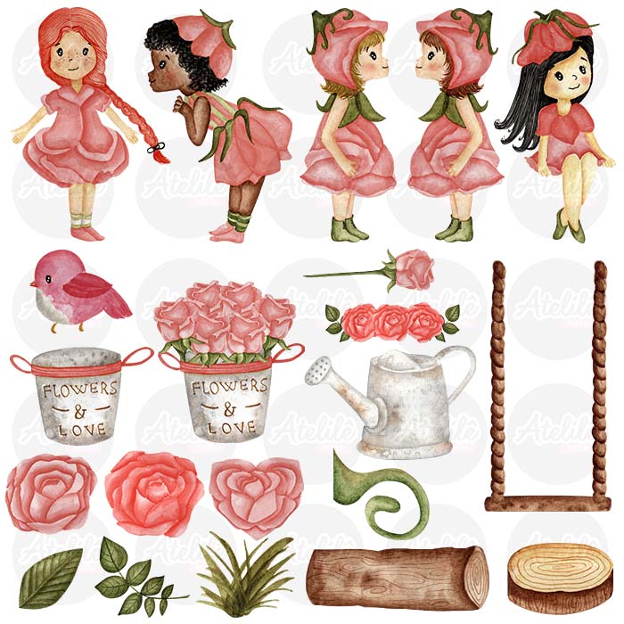 Arquivo Kit Digital Jardim Mágico Rosas Vermelhas  1