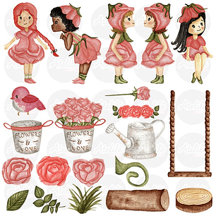 Arquivo Kit Digital Jardim Mágico Rosas Vermelhas 
