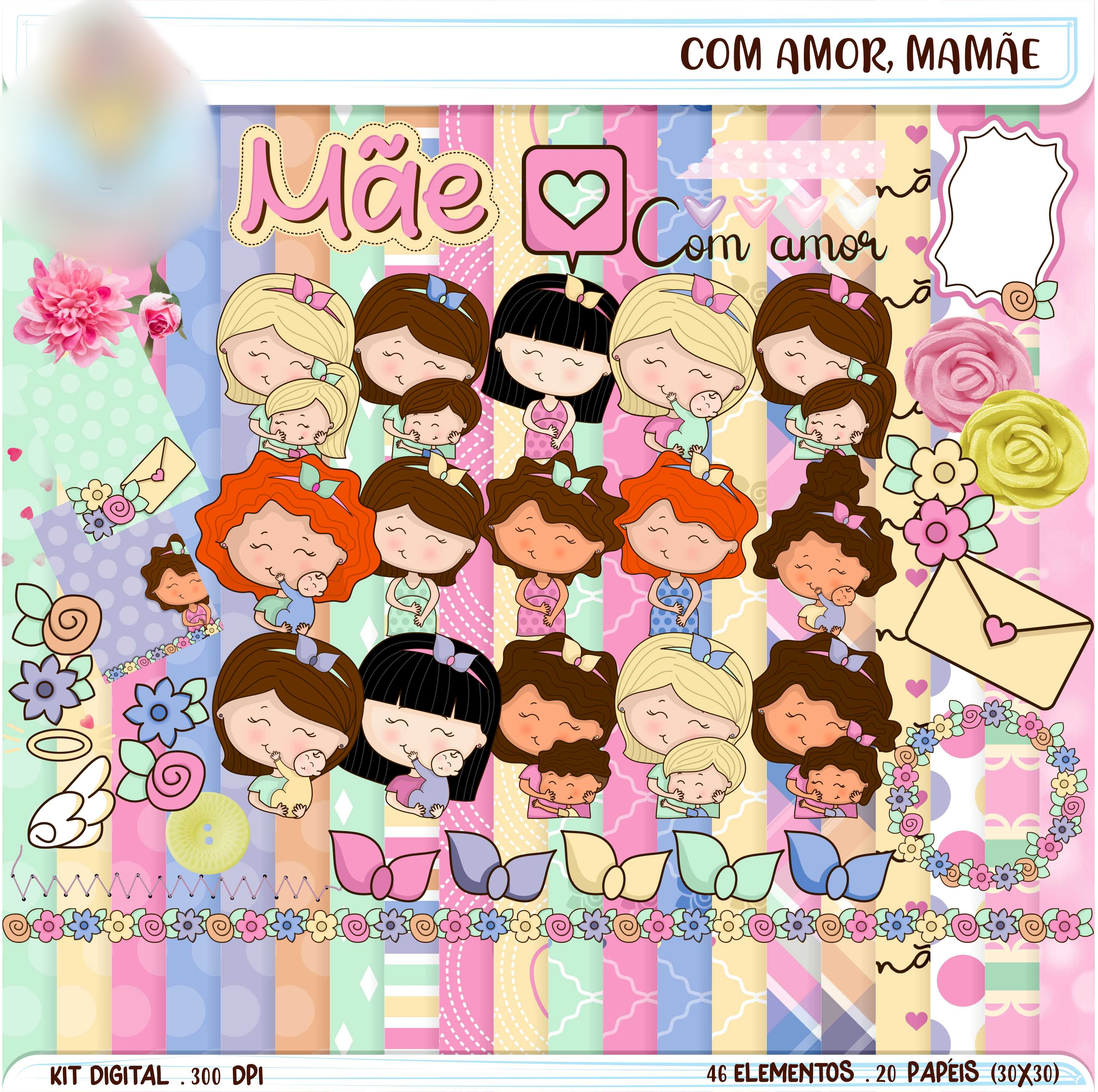 Arquivo Kit Digital Com Amor Mamãe 1