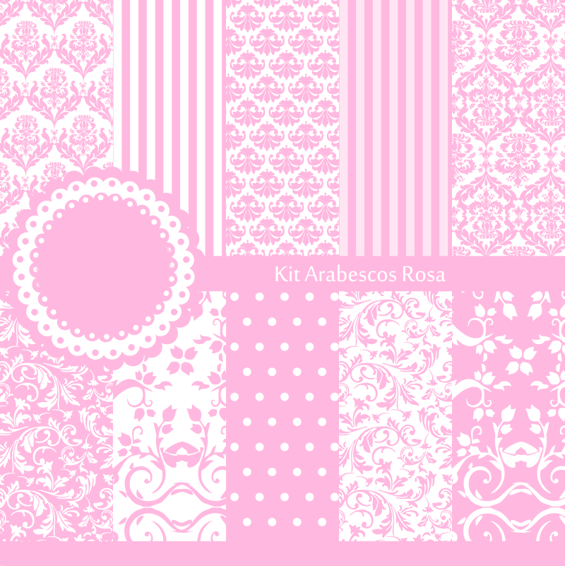Arquivo Kit Digital Arabescos Rosa 1