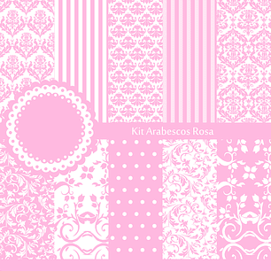 Arquivo Kit Digital Arabescos Rosa