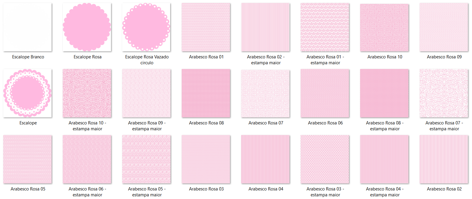Arquivo Kit Digital Arabescos Rosa 2