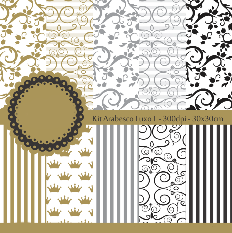 Arquivo Kit Digital Arabesco Luxo I 1