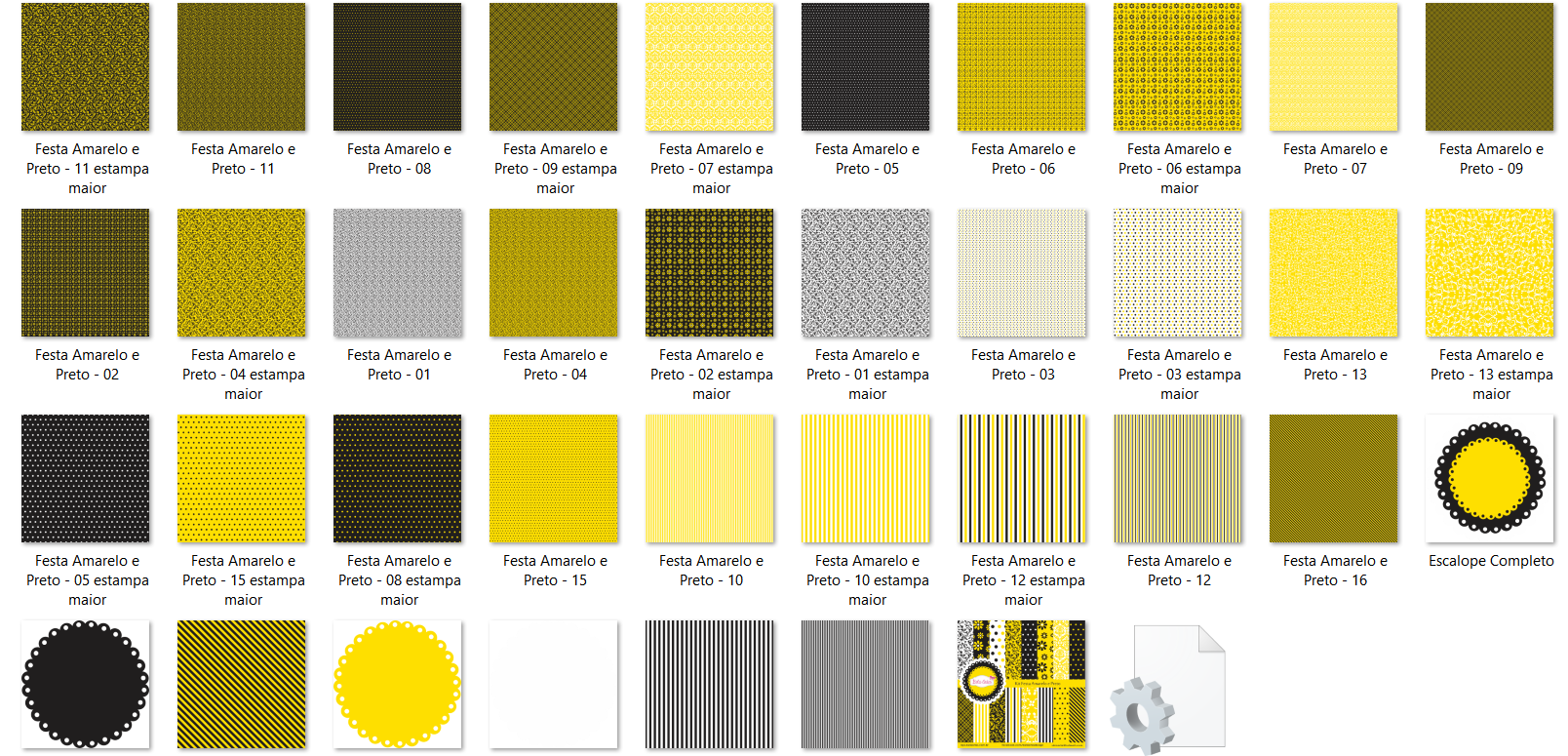 Arquivo Kit Digital Festa Amarelo e Preto  2