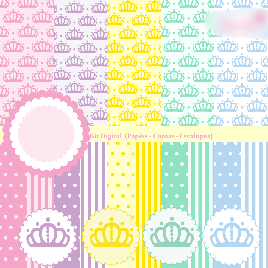 Arquivo Kit Digital Papel Coroa 1